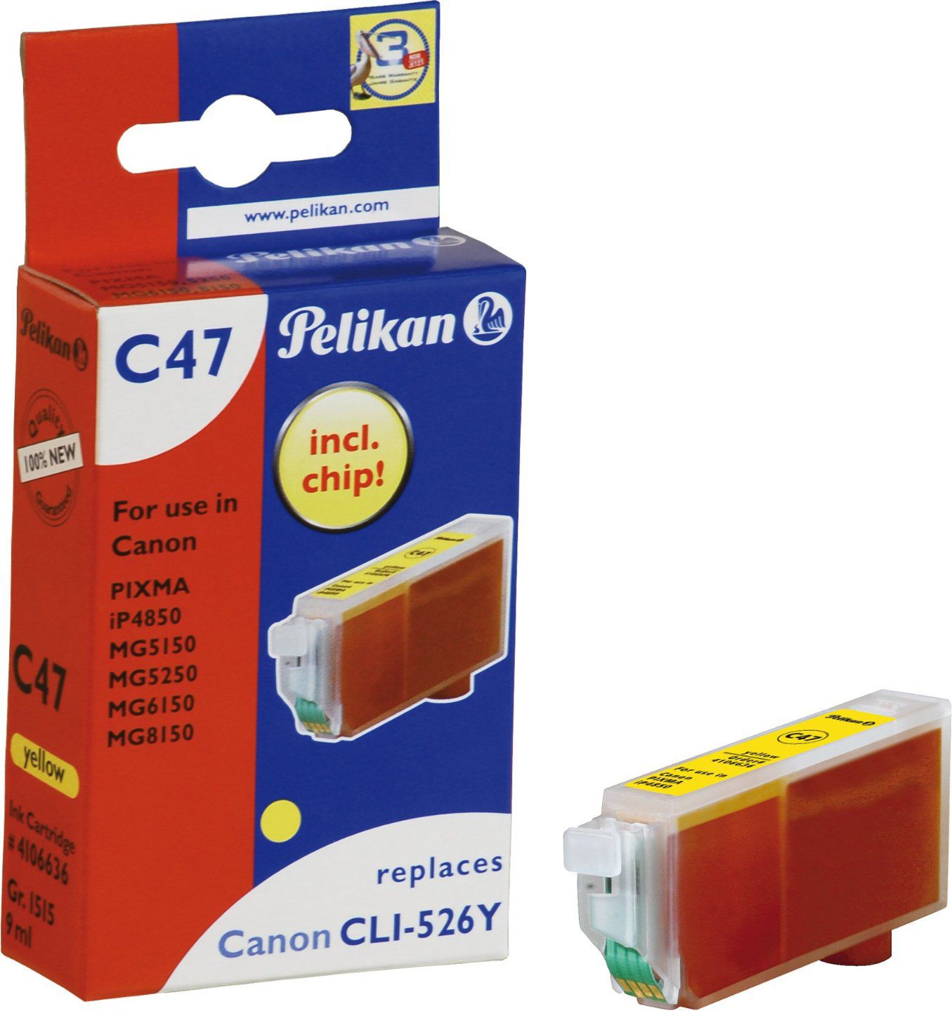 Tusz Pelikan Tusz C47 yellow 9ml (4106636)