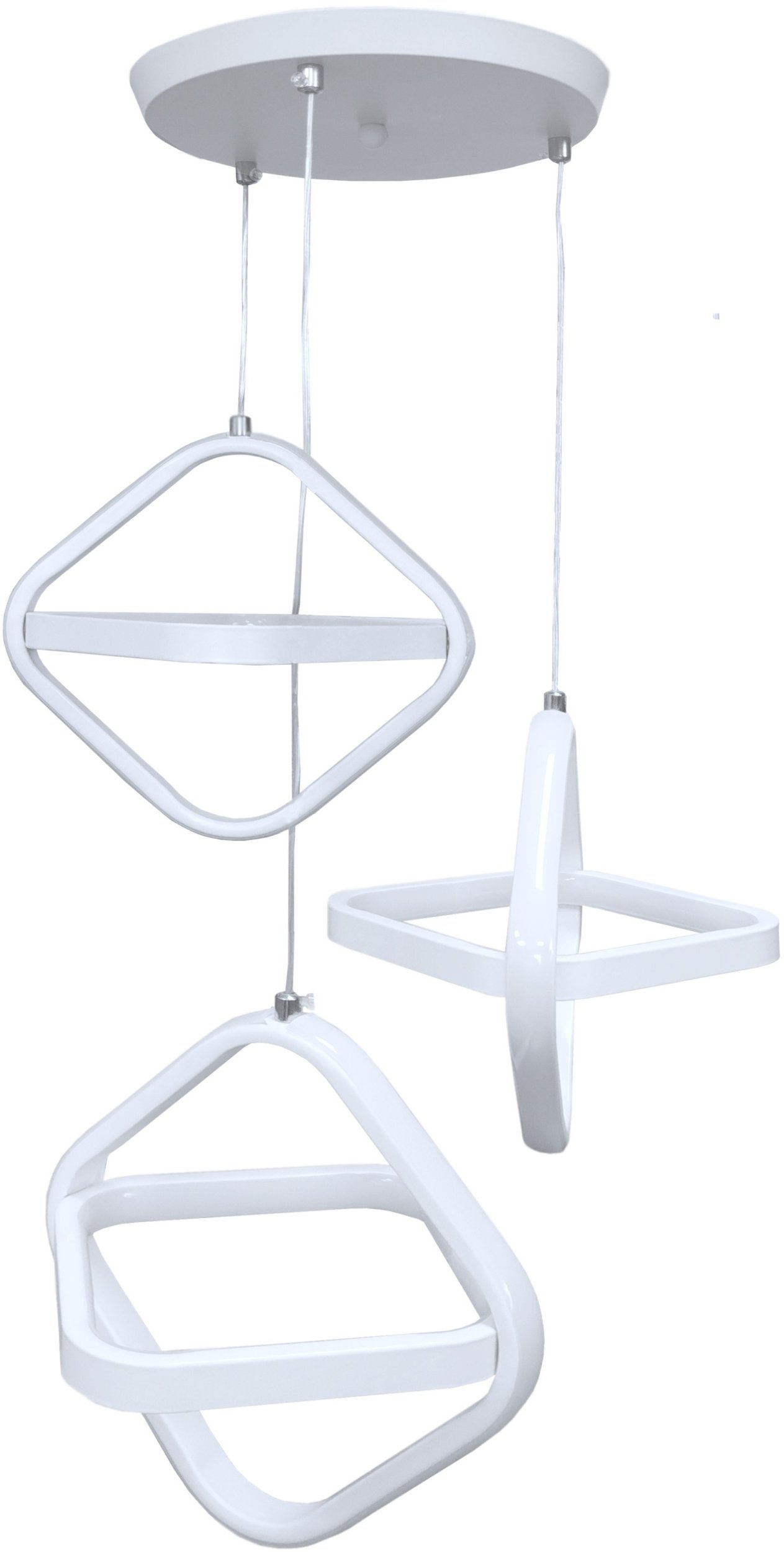 Lampa geometryczna LED klosz wisząca sufitowa AT53-3SL-White