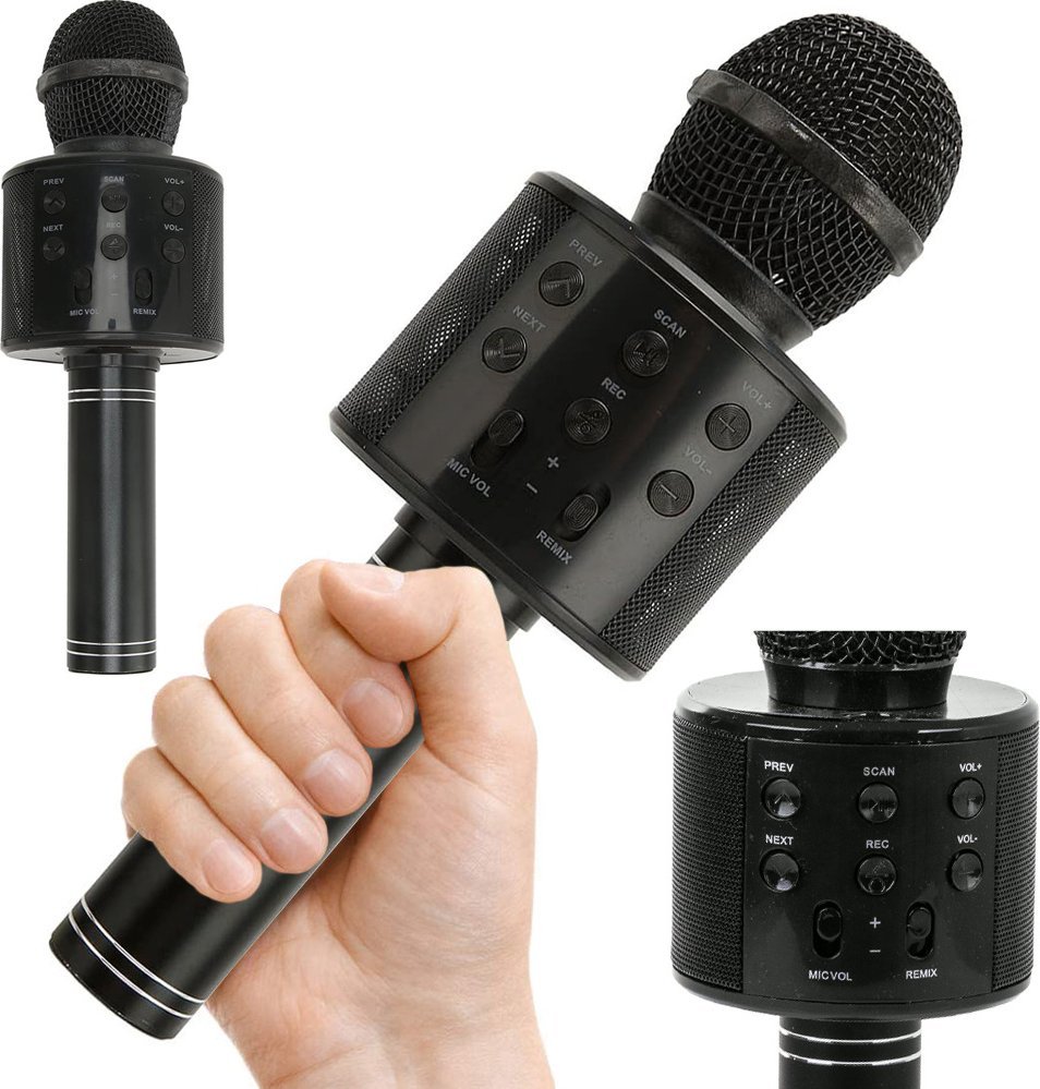 Mikrofon Verk Mikrofon bezprzewodowy bluetooth głośnik karaoke modulator głosu okrągły