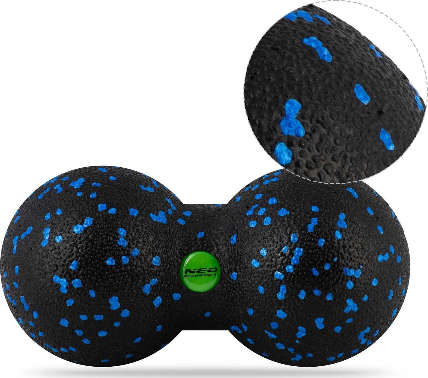 Neo-Sport Podwójna piłka do masażu i fitness NS-966 czarno-niebieska