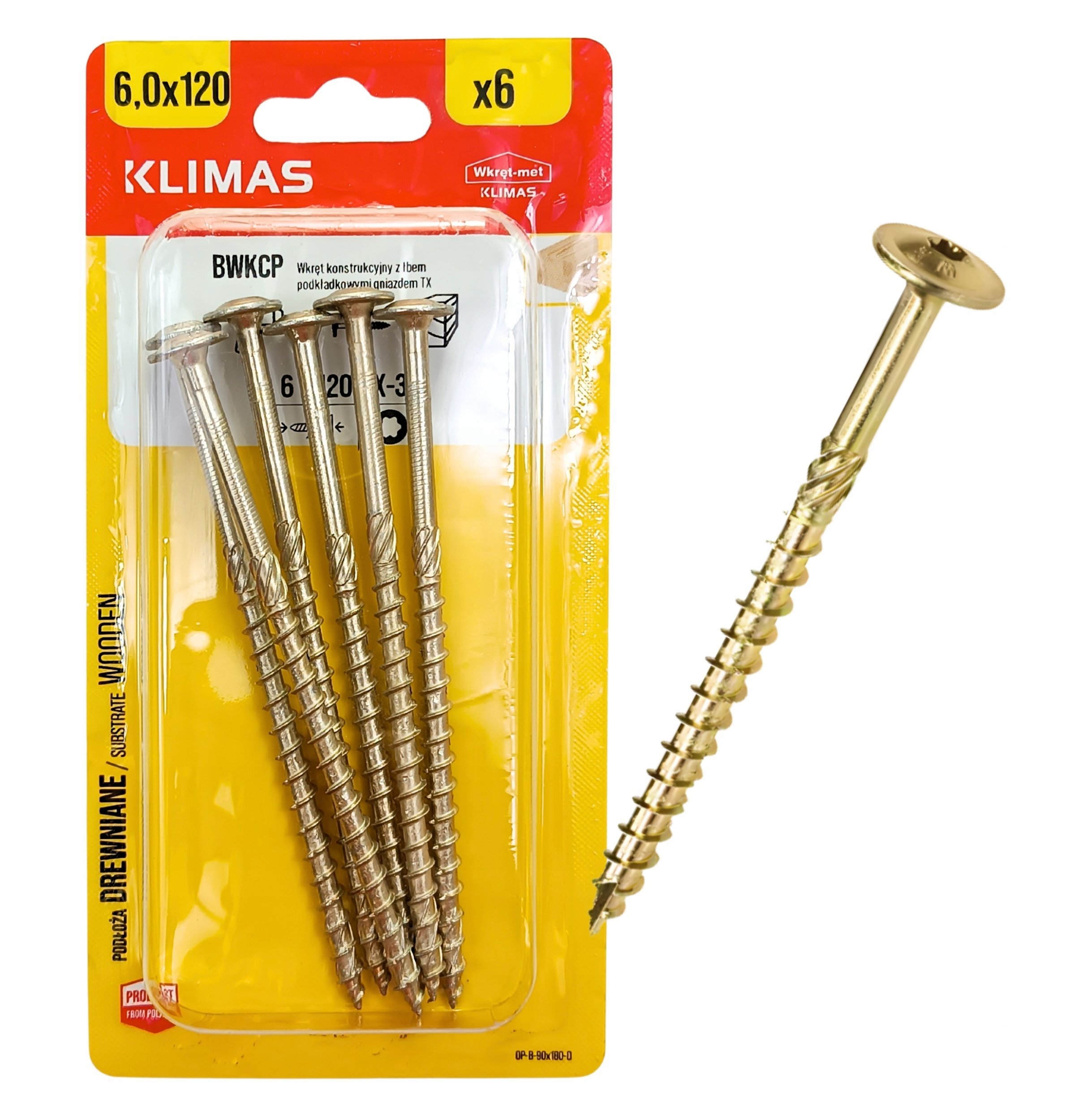 WOOD SCREWS TORXWKCP 6.0X120 6PCS