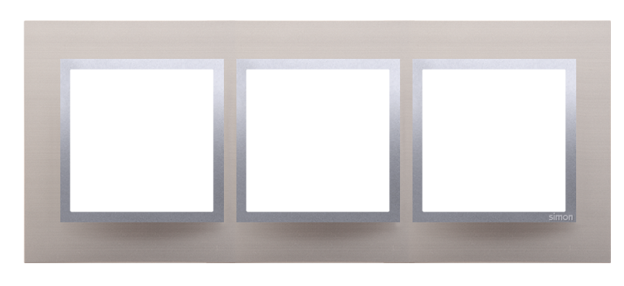 Kontakt-Simon Ramka 3-krotna Simon 54 Nature satynowy blask (DRN3/79)