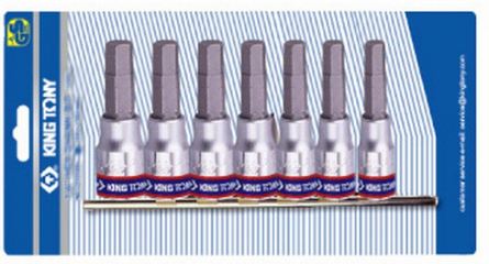 King Tony Zestaw nasadek trzpieniowych imbusowych hex 1/4" H3-H10 7szt. (2127PR)