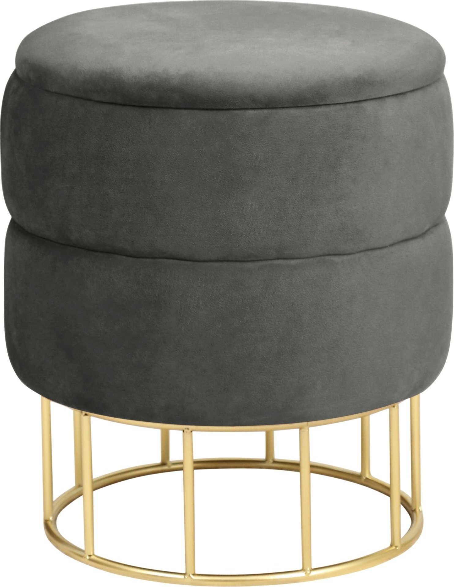 Fabryka Mebli Akord Pufa welurowa otwierana ze schowkiem ELZA Szara