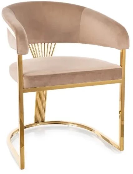 Krzesło tapicerowane CROWN VELVET beżowe SIGNAL