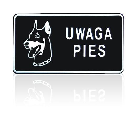 Tablica 15x29cm Uwaga Pies - D P14
