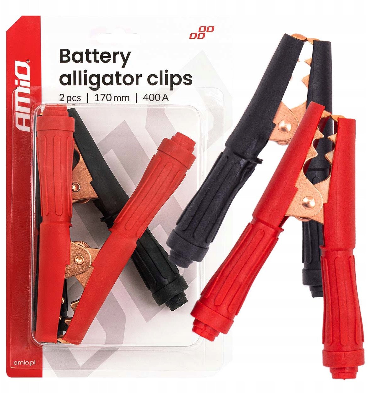 Zaciski na kable krokodylki 170mm 400a 2szt. amio-04435