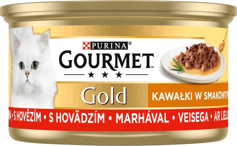 Gourmet Gourmet Gold Karma dla kotów kawałki w smakowitym sosie z wołowiną 85 g