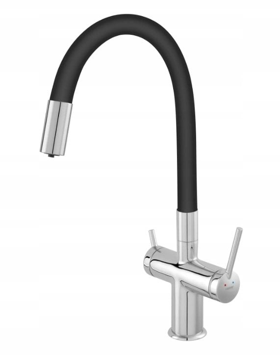 Bateria kuchenna Euroliux BFT41B / FERRO / filtrowany / BAT.ZLEW / ELAST. WYLEW / CHROM / DO WODY FILTROWANEJ