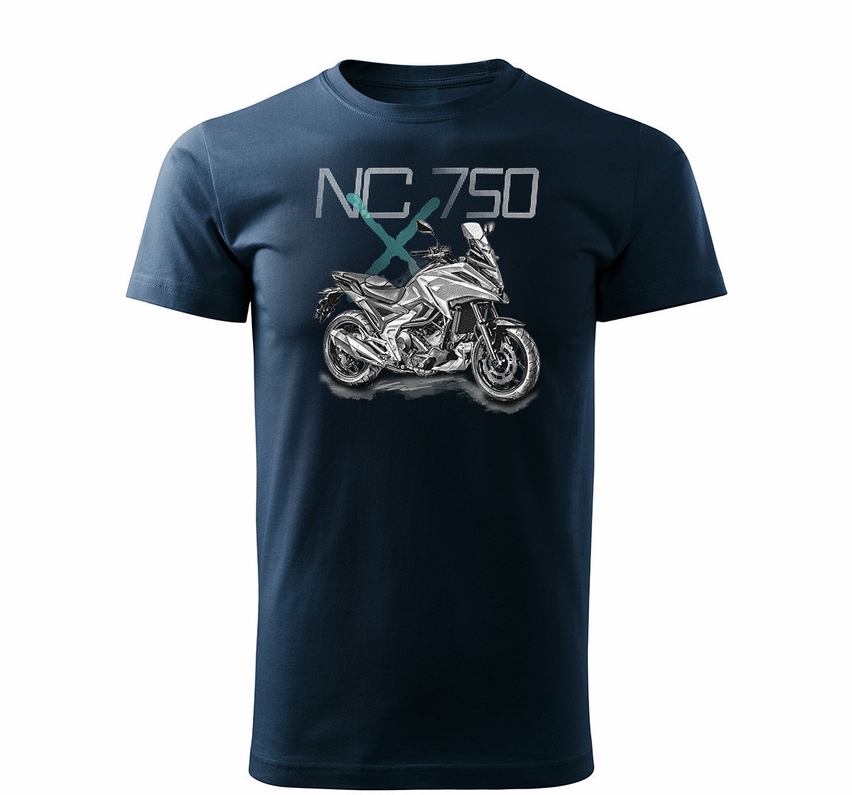 Koszulka z motocyklem na motor Honda NC 750 X NC750X męska granatowa REGULAR XL