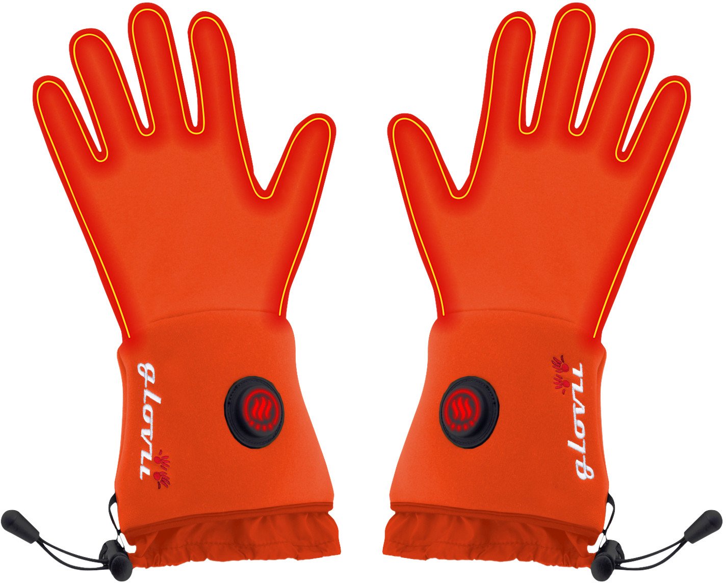 Glovii Ogrzewane rękawice uniwersalne pomarańczowe r. S-M