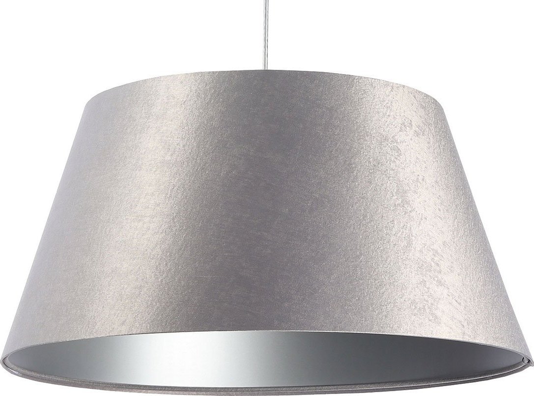 Lampa wisząca Lumes Srebrna lampa wisząca z trapezowym kloszem - S407-Ohra
