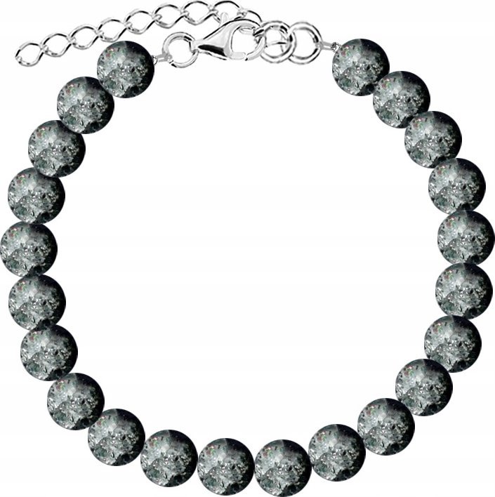 Radziszewska Jewellery Bransoleta Damska Męska Crackle Szklane Duo Czarne DZIEŃ KOBIET DEDYKACJA