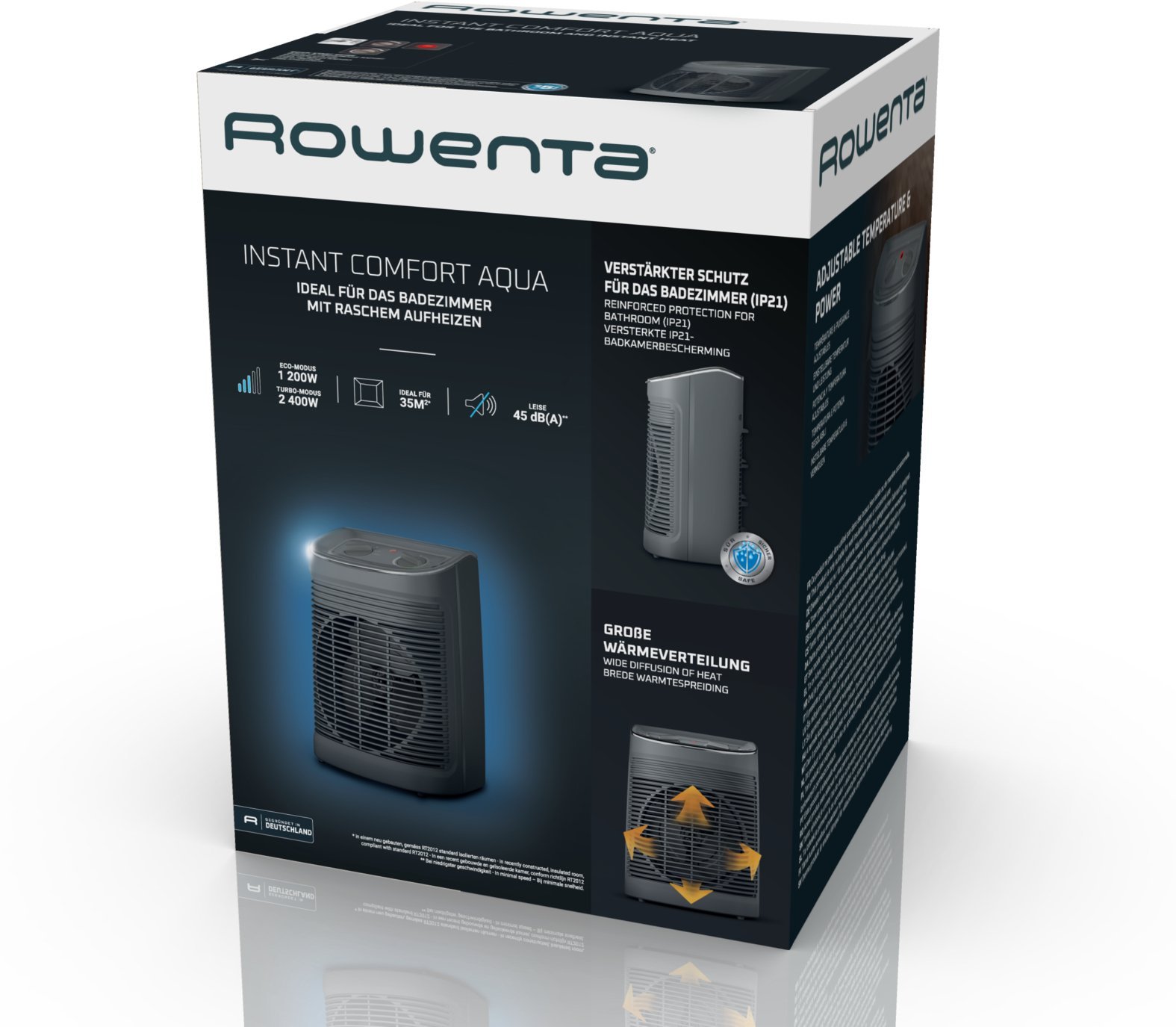 Termowentylator Rowenta SO 6511 szary Instant Comfort Aqua