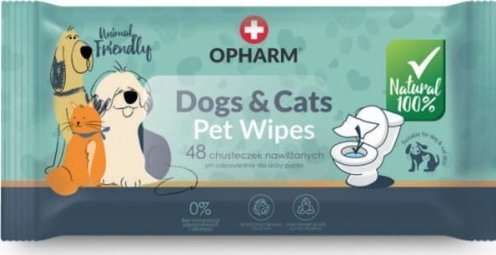Opharm OPHARM NAWILŻANE CHUSTECZKI DLA PSA I KOTA 48szt /14