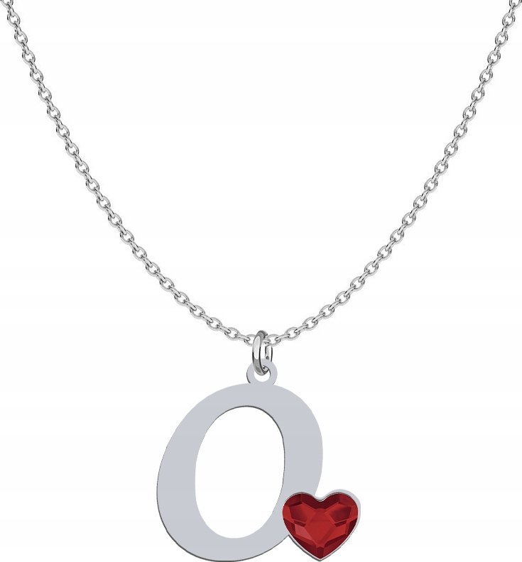 Radziszewska Jewellery Srebrny Naszyjnik LITERA O z sercem DEDYKACJA GRAT