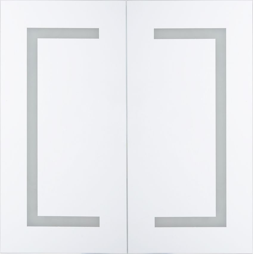 Shumee Szafka łazienkowa wisząca z lustrem LED 60 x 60 cm biała MAZARREDO