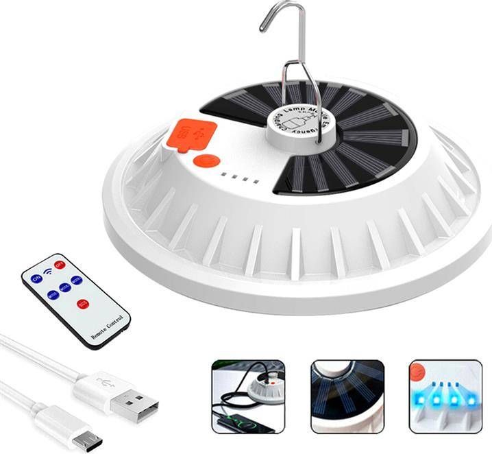 Aptel ZD13A LAMPA CAMPINGOWA WYJAZDOWA SOLAR LED IP65 30W biała