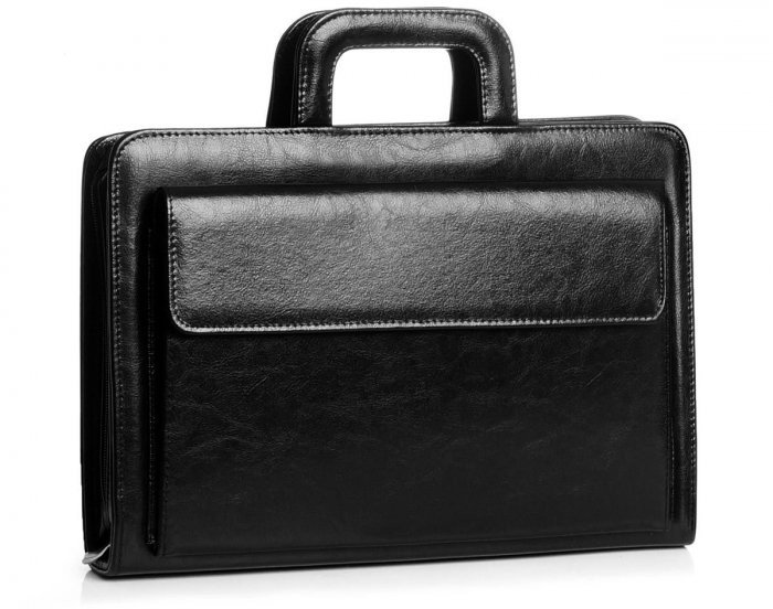 SKÓRZANA AKTÓWKA TECZKA BIWUAR NA DOKUMENTY SOLOME Z RĄCZKĄ