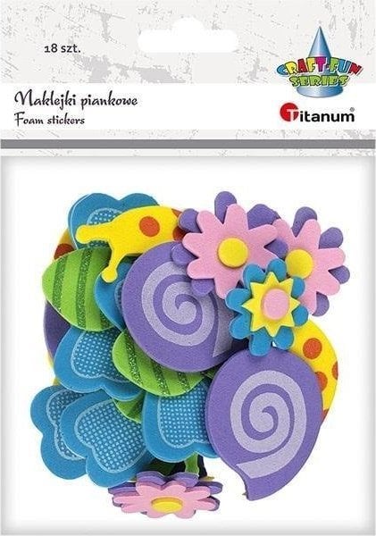 Titanum Naklejki piankowe 3D kwiaty, motyle, ślimaki 18szt