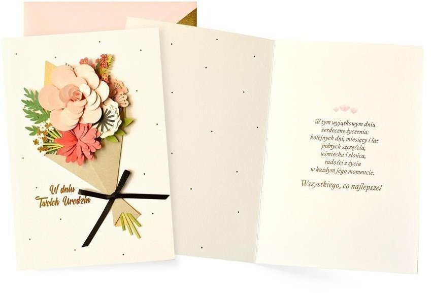 Karnet Urodziny bukiet