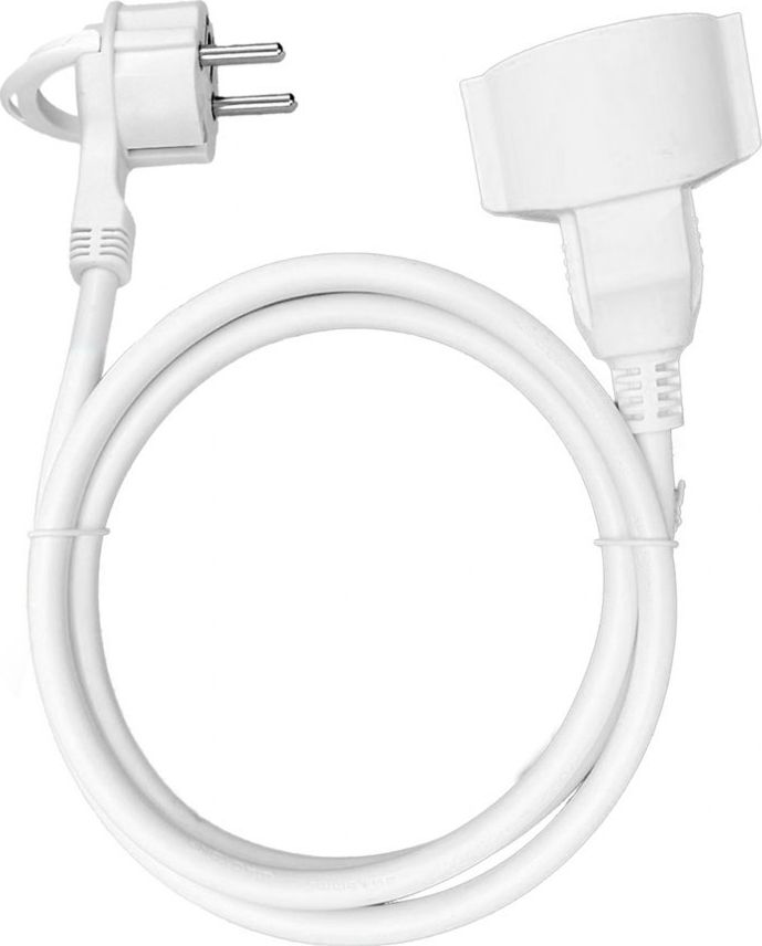 Orno Przedłużacz domowy jednogniazdowy, 1x2P+Z (schuko) 1,5m,kabel PVC H05VV-F 3x1,5mm?, 230VAC/16A