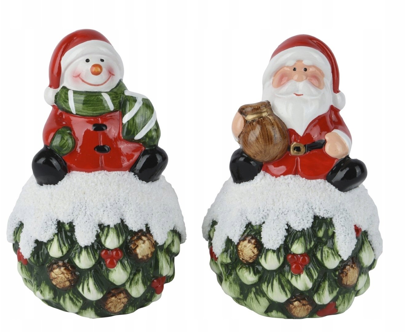 Figurka świąteczna Święty Mikołaj bałwan terakota 12,5cm 1szt