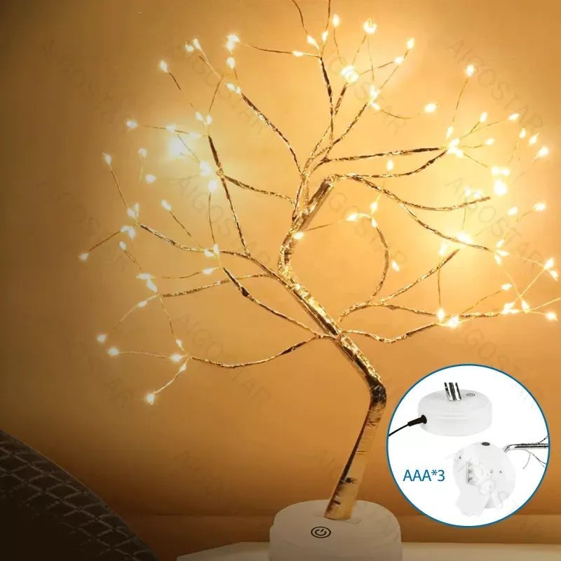 Dekoracja świąteczna Aigostar Lampki w kształcie drzewka na 3 baterie AA, wys. 45cm, ciepła biel Lampki w kształcie drzewka na 3 baterie AA, wys. 45c