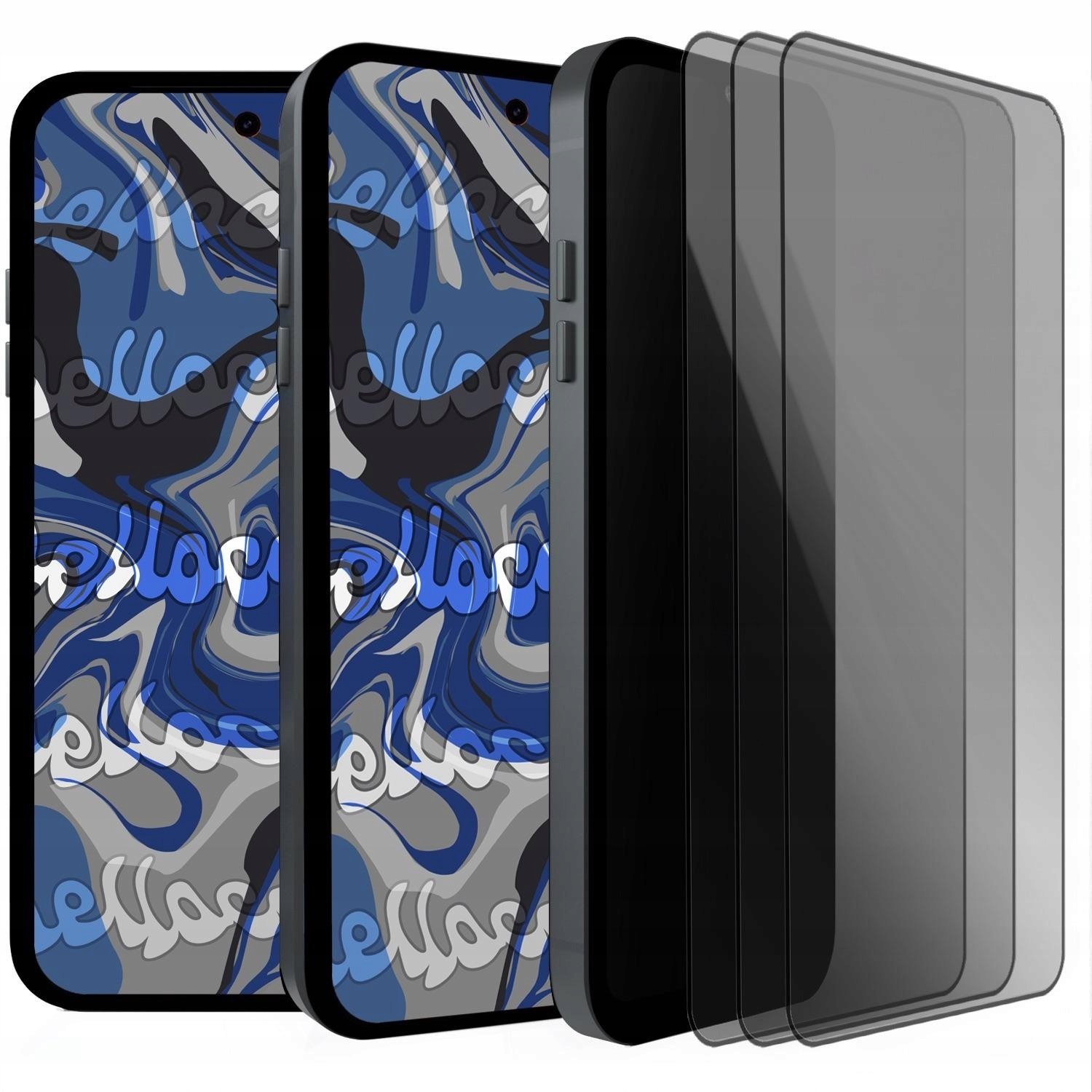 Hello Case [3-pak] Szkło Hartowane Do Motorola Moto G54 Power (prywatności, 9H)