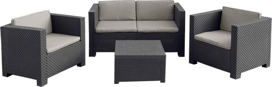 Berner Meble ogrodowe SP Berner Diva Tropea Antracyt Ciemny szary (4 Części)