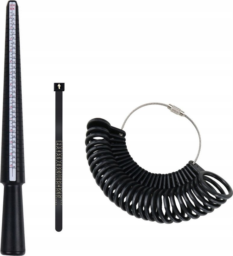 MIARKA JUBILERSKA DO MIERZENIA PALCÓW PIERŚCIONKA OBRĄCZEK TRZPIEŃ ZESTAW