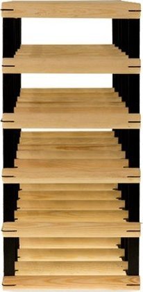 Wamar-Sosenka Regał na wino Stojak na 25 Butelek Szklanych/ PET RW-8/ 5x5 Surowy Naturalny Metal + Drewno RW-8-5x5-25