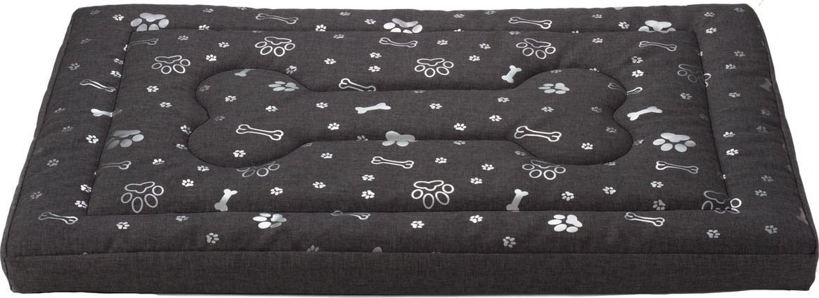 EcoHomeGarden Legowisko materac dla psa EcoHomeGarden ciemny szary srebrne kości i łapki M 70x50 wigofil