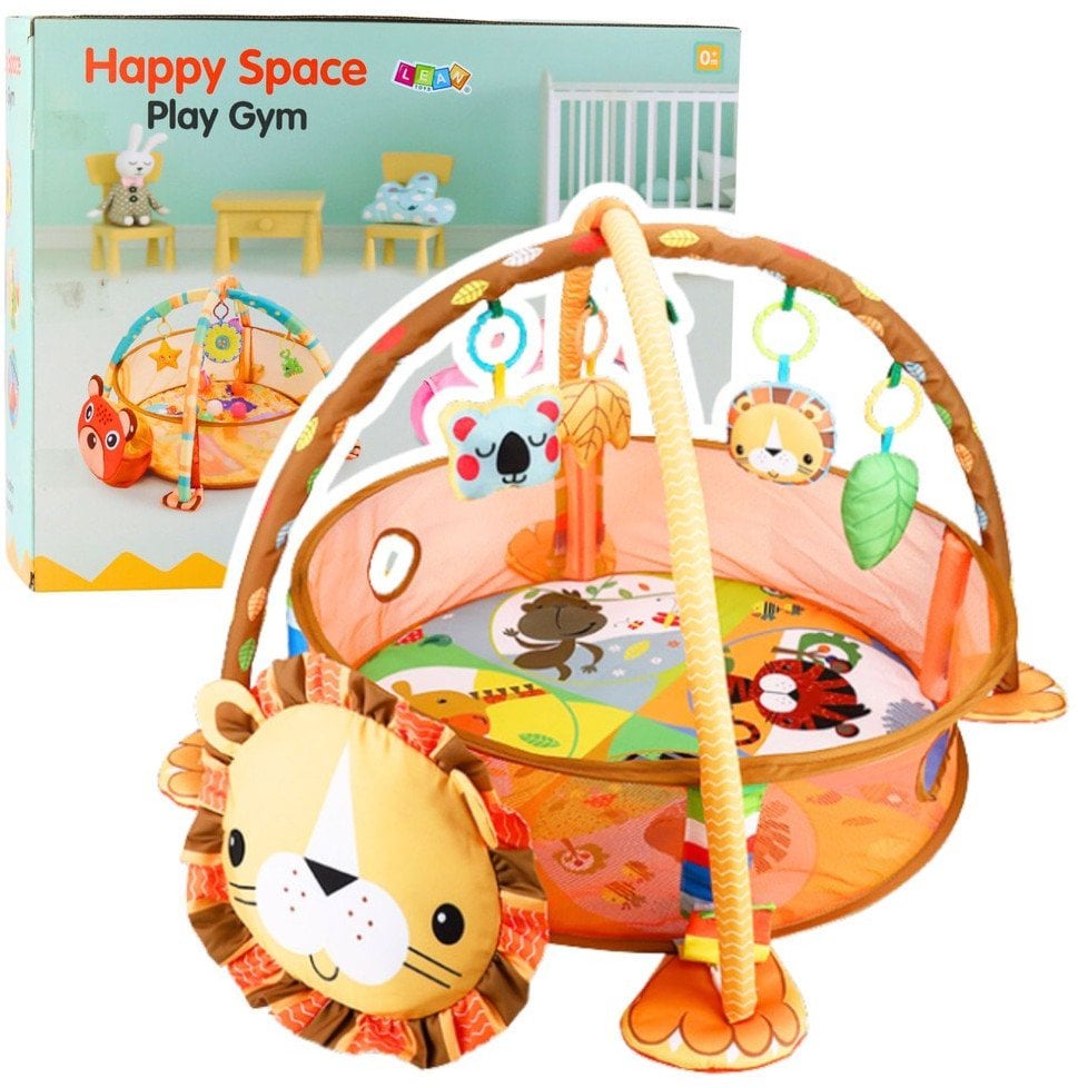 Mata Leżanka Kojec Dla Niemowlaka Basenik Zawieszki Kulki 20 szt 3w1 Lew EDUKAMP