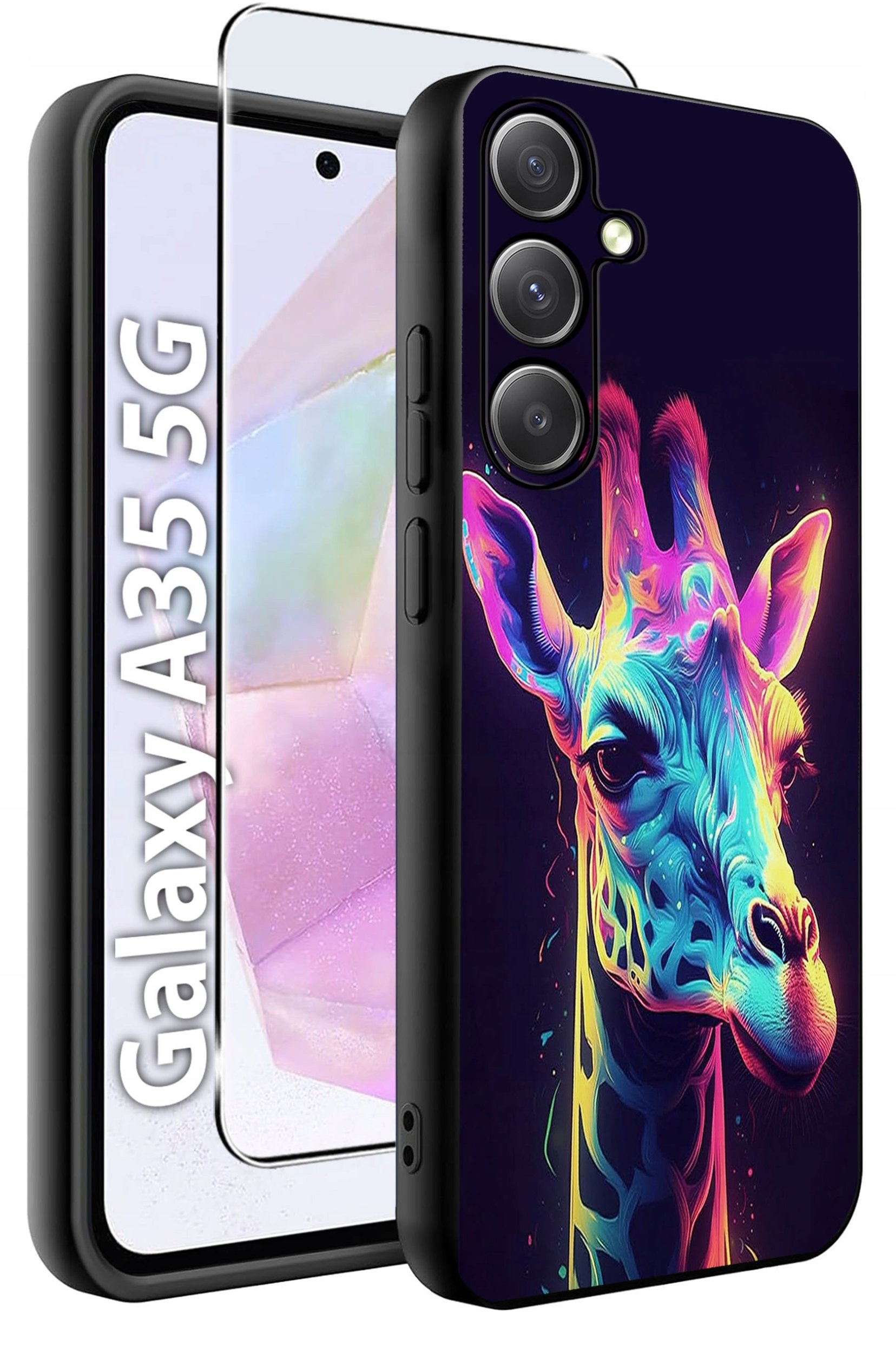 ETUI do Samsung A35 5G WZORY | SILIKONOWE MATT CASE + SZKŁO HARTOWANE 9H