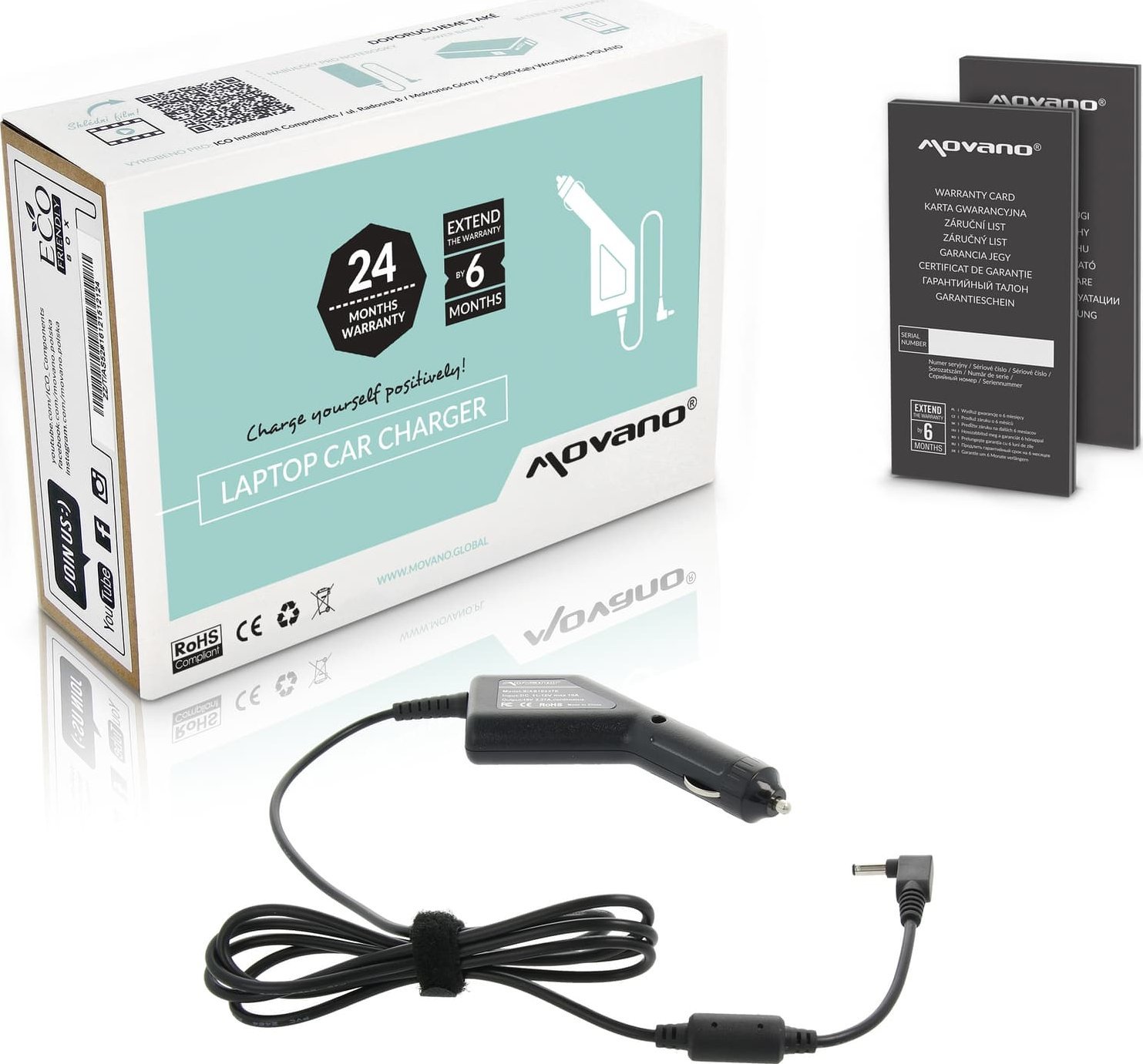 Zasilacz do laptopa Movano Zasilacz samochodowy Movano 19v 2.37a (4.0x1.35) 45W do Asus