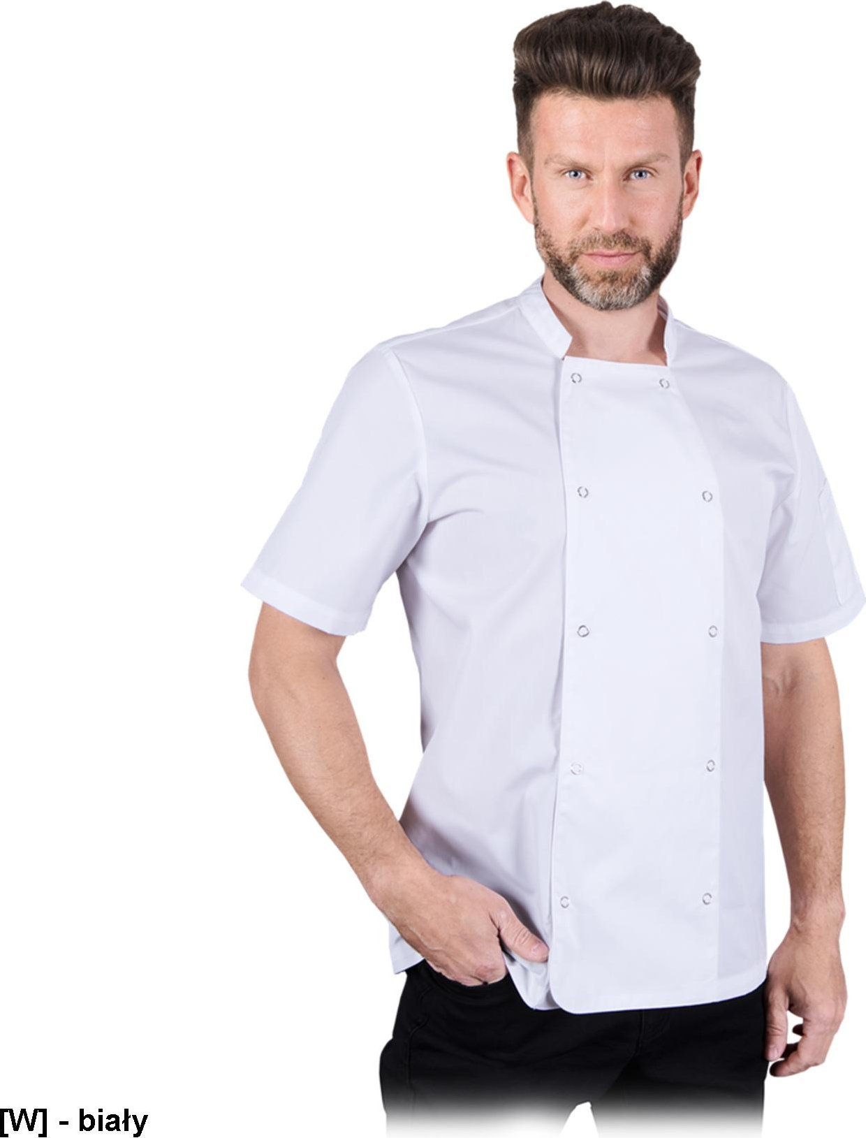 Reis SEMPRE - bluza kucharska z krótkim rękawem, zapinana na zatrzaski M