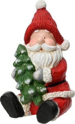 Figurka Kaemingk Mikołaj z choinką figurka świąteczna ozdobna 33 x 20,5 cm