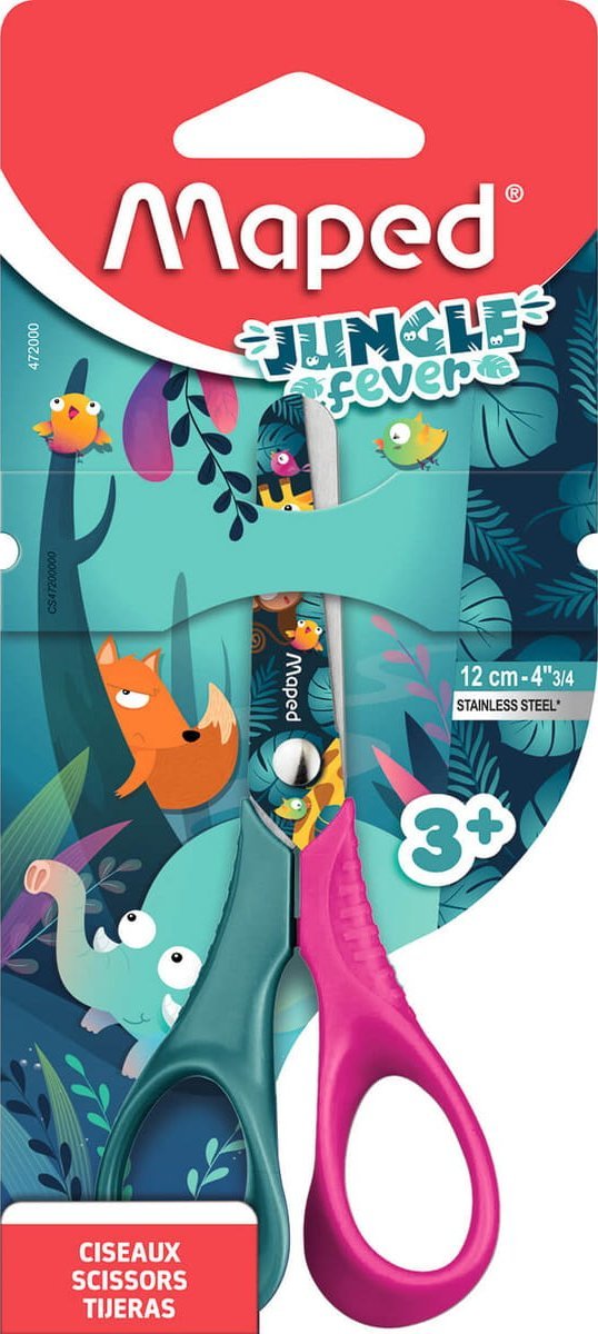 Maped Nożyczki szkolne Jungle Fever Vivo 12cm mix MAPED