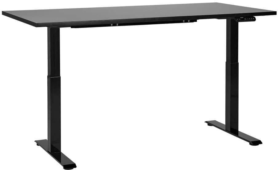 Biurko Beliani Biurko regulowane elektrycznie 160 x 72 cm czarne DESTINES