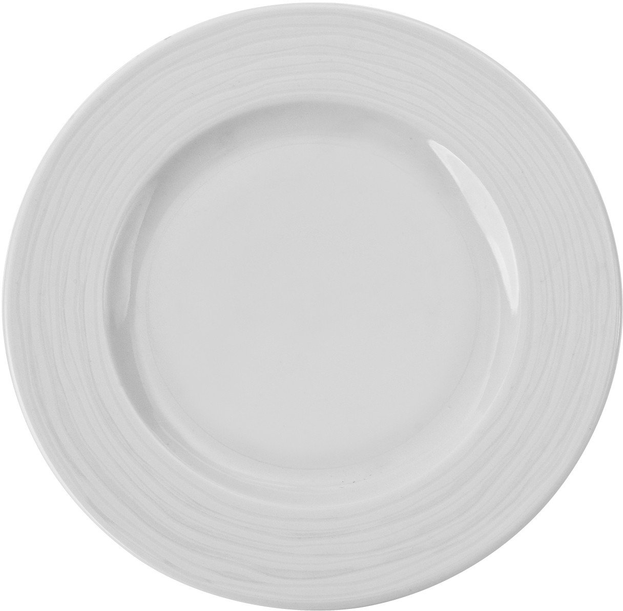 Talerz deserowy płytki 19 cm prążki Stock biały