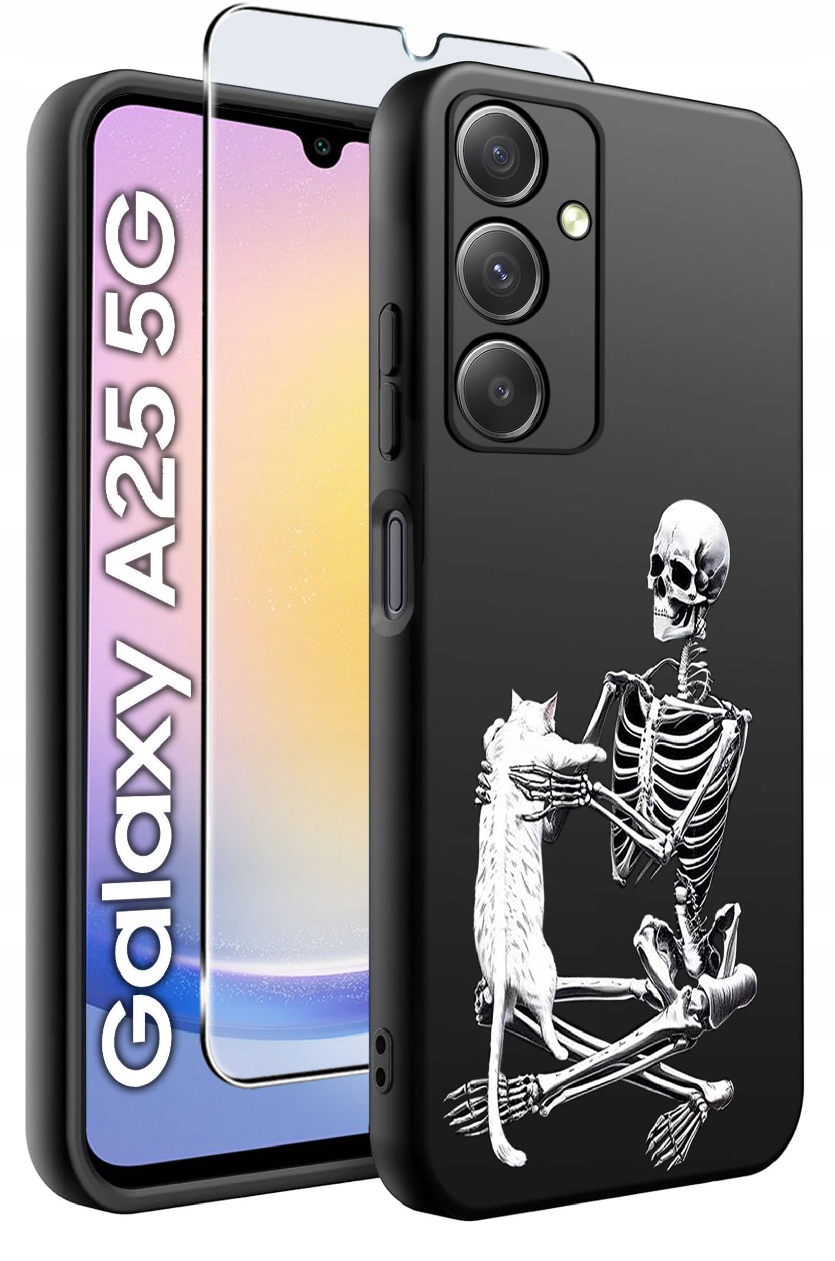 ETUI do Samsung A25 5G WZORY | SILIKONOWE MATT CASE + SZKŁO HARTOWANE 9H