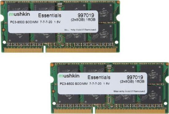 Pamięć do laptopa Mushkin Essentials, SODIMM, DDR3, 16 GB, 1066 MHz, CL7 (997019)