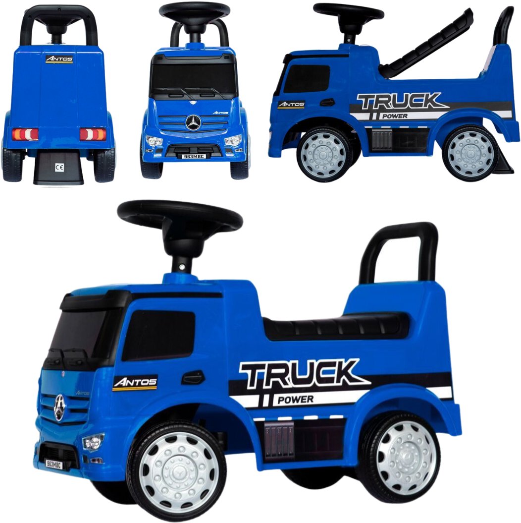 Mercedes - Benz Antos jeździk odpychacz TRUCK z funkcjami dźwiękowymi i świetlnymi - niebieski