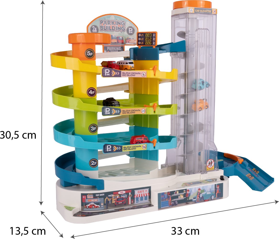 Parking Garaż Wielopoziomowy Z Windą Do Samochodów 6 Autek Dla Chłopca