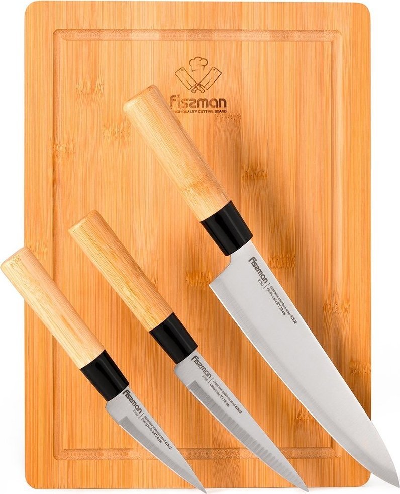 Fissman Fissman Zestaw noży z deską, 4 szt.
