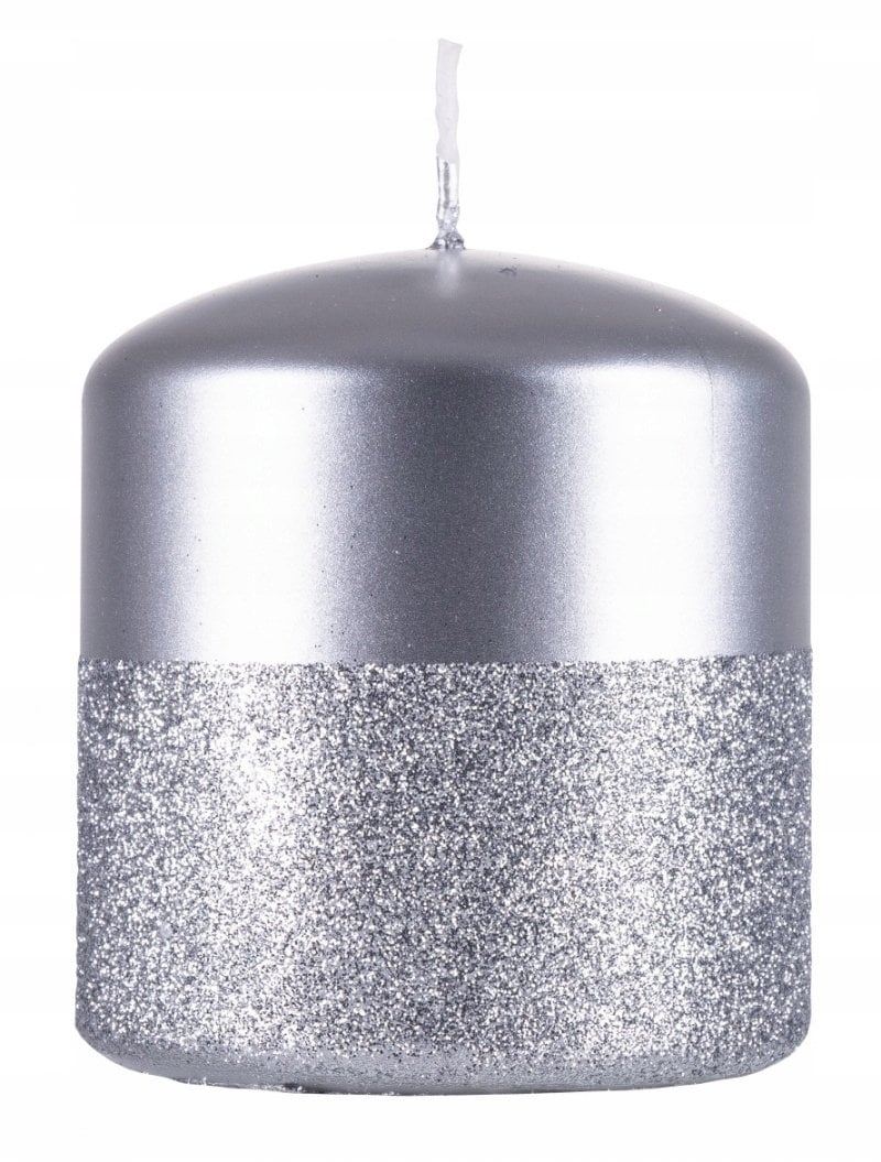 Donau Home Świeca słup Onyx, 80x90mm, srebrny