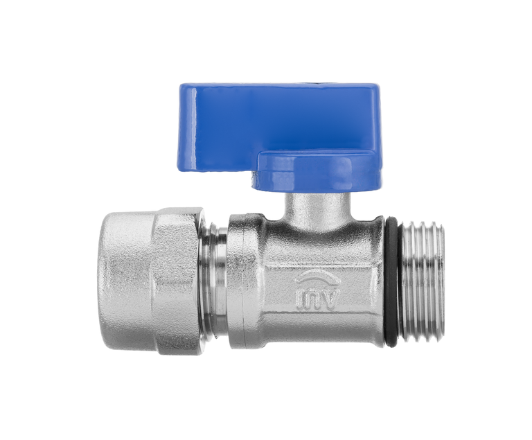 Invena Kurek kulowy MINI z dławikiem ze złączką pex GZ½" x 16mm x 2mm - ZK-57-N15