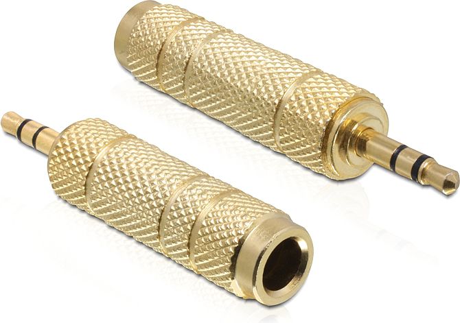 Adapter AV Delock Jack 3.5mm - Jack 6.3mm złoty (65360)