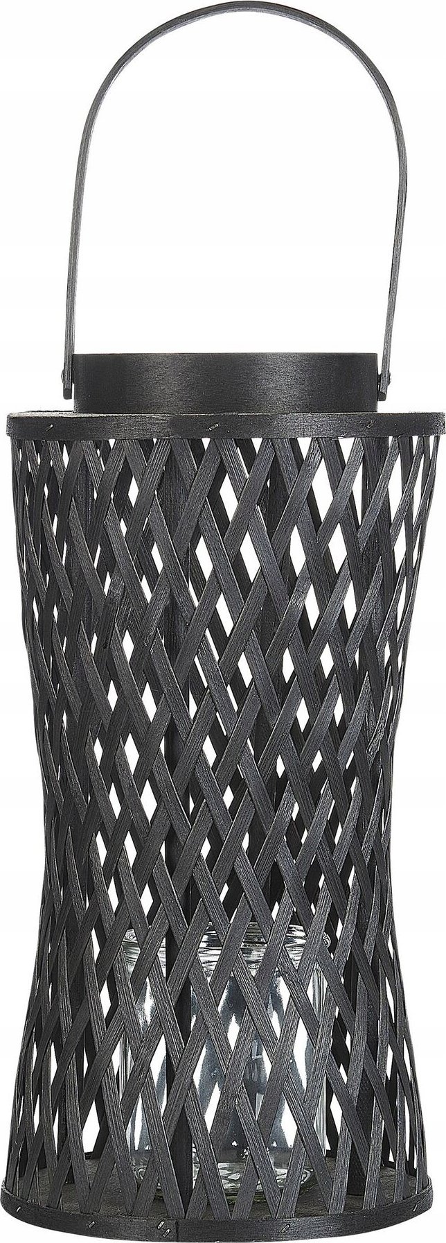 Beliani Lampion bambusowy 38 cm czarny MACTAN